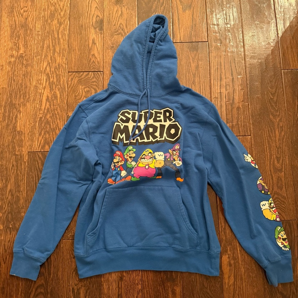 Super Mario Blue Hoodie size M